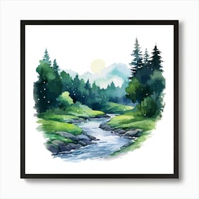 Watercolor Landscape 5 Art Print