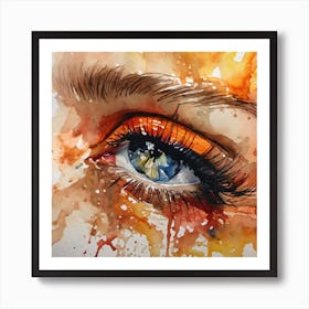 Watercolor Of A Woman'S Eye Art Print