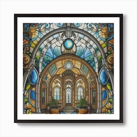 A wonderful artistic painting on stained glass 4 Art Print
