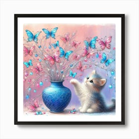 Blue Butterflies Art Print