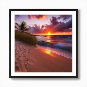 Sunset On The Beach 476 Art Print