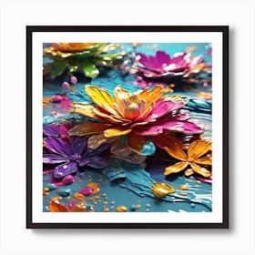 Leonardo Diffusion Xl Colorful Paint Splash Glitter Hermoso Ra 0 Art Print