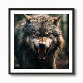 Wolf In The Woods 5 Art Print