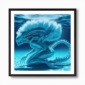 Alien Stalking Under Water Art Print