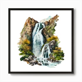 Watercolor Waterfall 2 Art Print