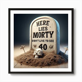 Here Lies Morry Don'T Live To 40 1 Art Print