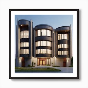 Modern House At Dusk company building wallart printable Instagram post Art Print