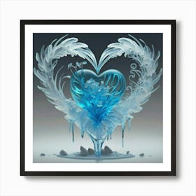 Heart silhouette in the shape of a melting ice sculpture 15 Art Print