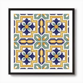 Geometric portuguese tile 1 Art Print