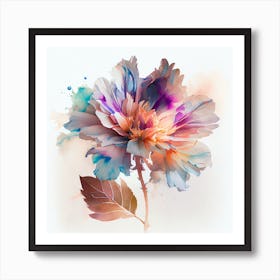 Watercolor Peony Flower Art Print