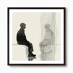 See myself - Man Sitting On A Bench, Minimal line art, reflection art, city wall art, colorful wall art, home decor, minimal art, modern wall art, wall art, wall decoration, wall print colourful wall art, decor wall art, digital art, digital art download, interior wall art, downloadable art, eclectic wall, fantasy wall art, home decoration, home decor wall, printable art, printable wall art, wall art prints, artistic expression, contemporary, modern art print Art Print