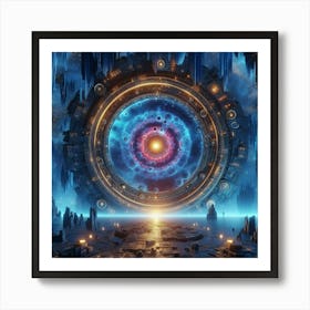 Spaceships In Space Art Print