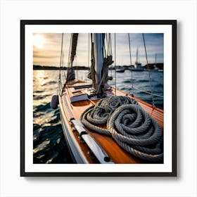 Sailboat At Sunset 2 Art Print