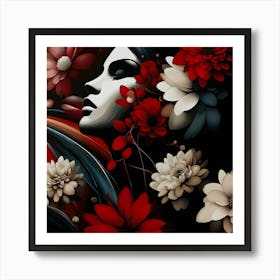 Woman With Flowers 2 Art Print