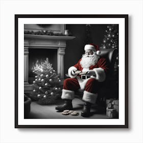 Santa Claus Sitting In Chair 1 Art Print