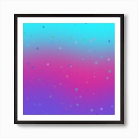 Blue And Pink Stars Art Print