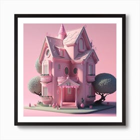 Pink House Art Print