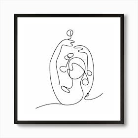 Line Drawing Of A Woman Art Print