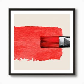 Red Paint Brush Art Print