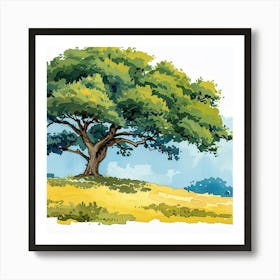 Lone Tree In The Field Art Print