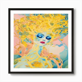 Contemporary women's conflicts are an artistic painting 3 Art Print