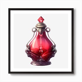 Red Apothecary Bottle Art Print