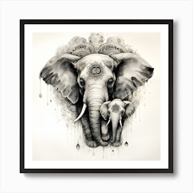 Elephant Series Artjuice By Csaba Fikker 001 Art Print