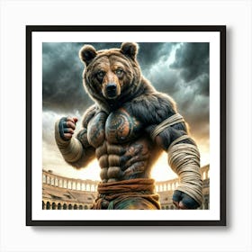 Bear In The Arena Art Print