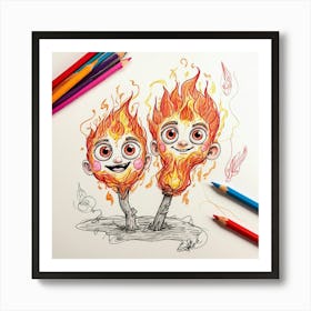 Fire And Ice 1 Art Print