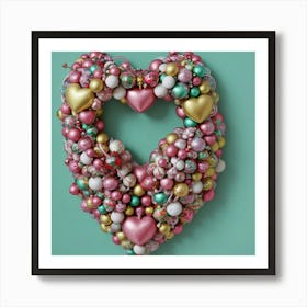 Valentine'S Day Wreath 1 Art Print