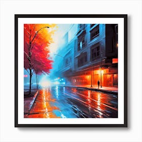 Night On The Street Art Print