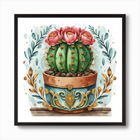 Cactus In A Pot 4 Art Print