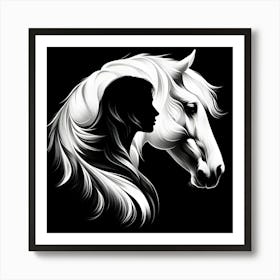 Woman And A Horse 4 Art Print