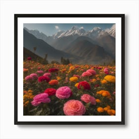 Flowers In The Mountains 1 Art Print