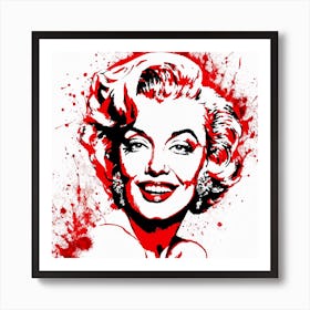 Marilyn Monroe Portrait Ink Painting (27) Art Print