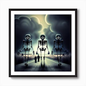 Skeletons In The Road Art Print