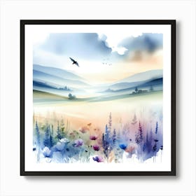 Watercolor Landscape Painting 31 Art Print