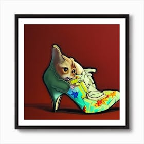 Cat In A High Heel Art Print