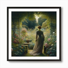 Woman In A Garden 5 Art Print