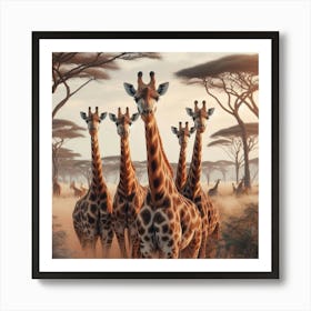 Giraffes 1 Art Print