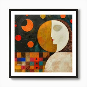 "Woman Sleeping" Abstact Painting Art Print