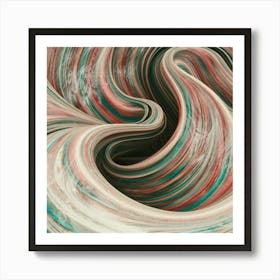 Close-up of colorful wave of tangled paint abstract art 15 Art Print