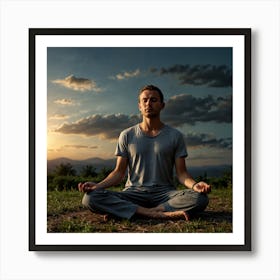 Meditation At Sunset Art Print