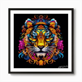 Tiger Face - Psychedelic Tiger Art Print