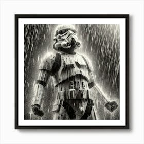 Stormtrooper In The Rain 2 Art Print