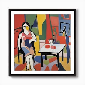 Matisse Style Woman At A Table Art Print