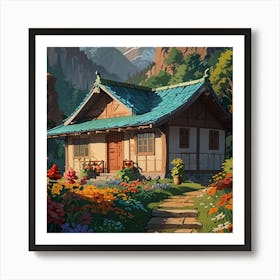 House In The Mountains Art Print