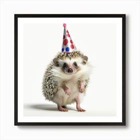 Hedgehog In Party Hat Art Print