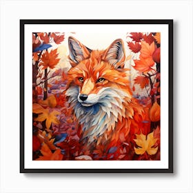 Fox In Autumn Art Print