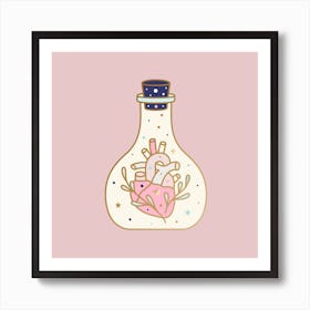 Bottle With Heart Inside Art Print